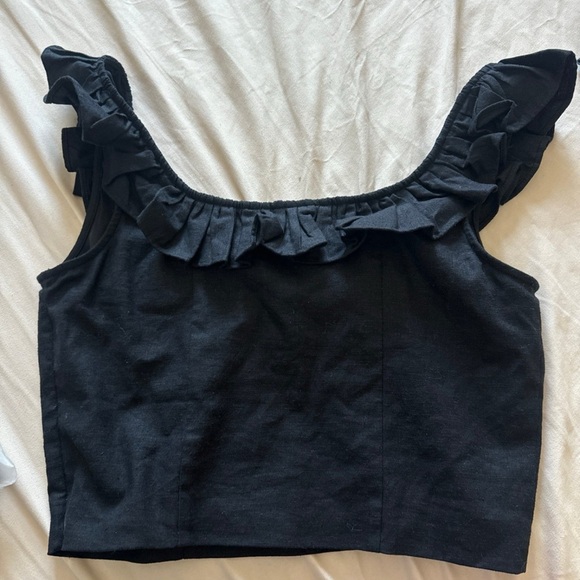 Express Black Ruffled Blouse - Picture 2 of 3